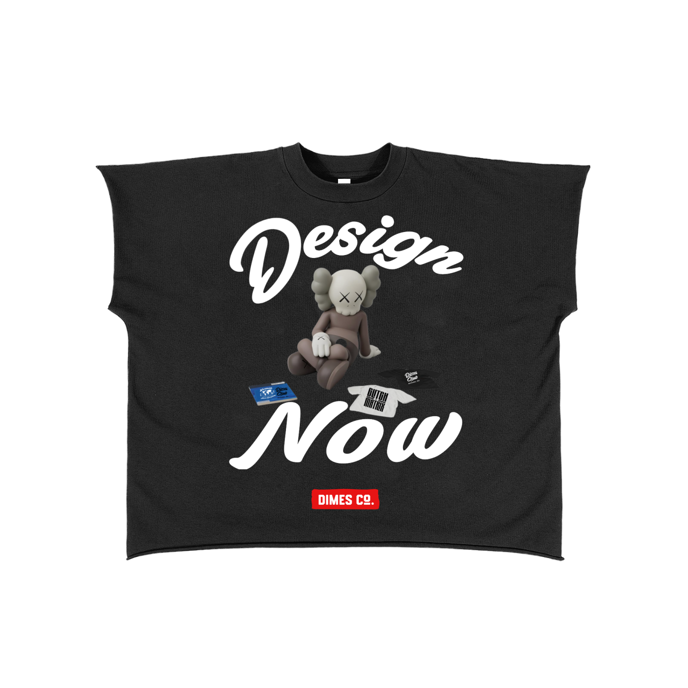 Dimes Club “Kaws” Design Now, Sell Later Raw Edge Boxy T-Shirt