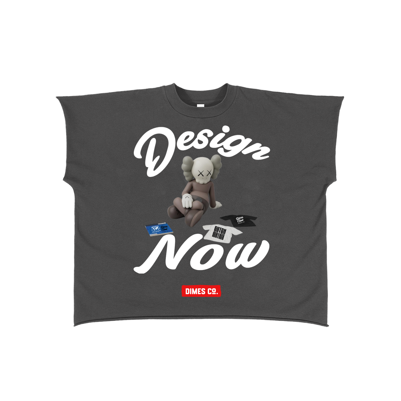 Dimes Club “Kaws” Design Now, Sell Later Raw Edge Boxy T-Shirt